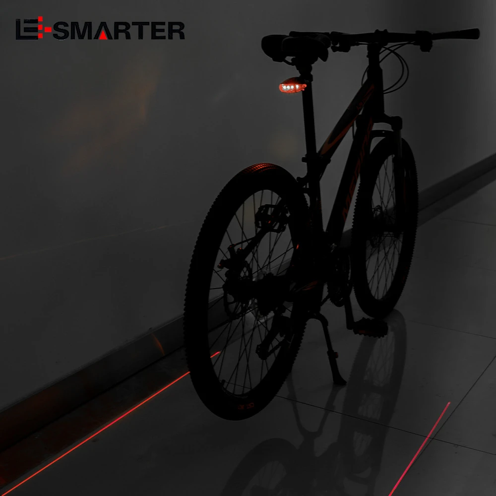 Mountain Bike Red Tail Light Laser Flashing Rear Light for Night Riding Cycling Safety Warning Light Bicycle Accessories - view 2