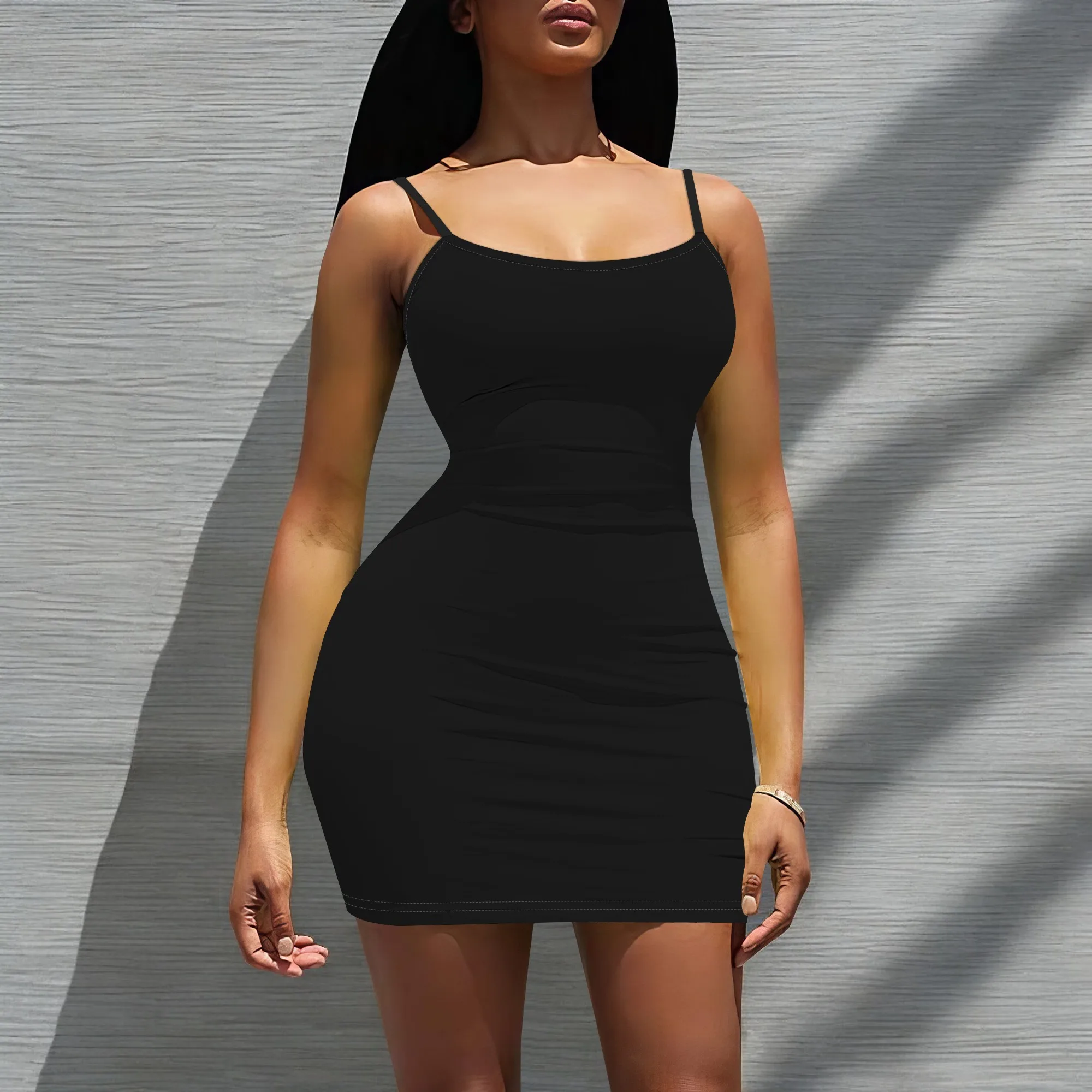 Robe débardeur sexy à bretelles spaghetti, dos nu, moulante, mini robe de soirée en boîte de nuit