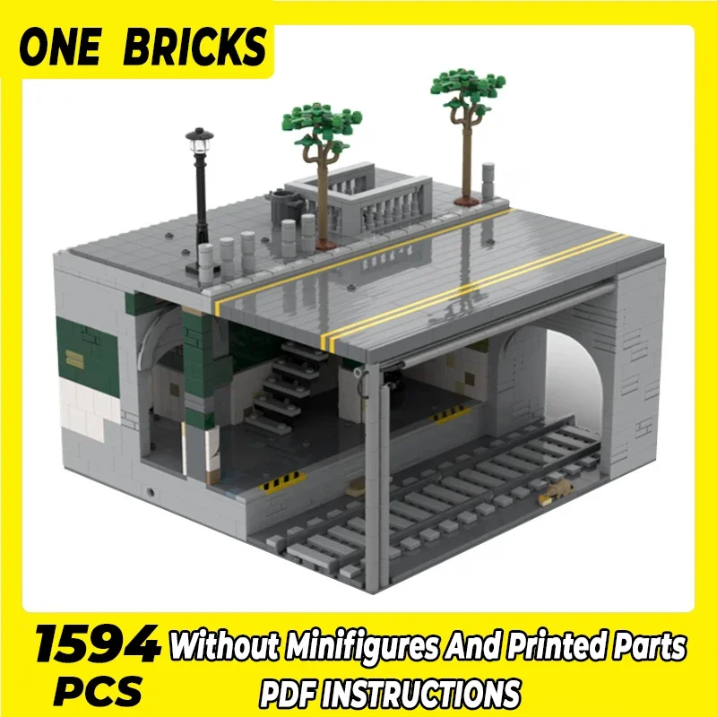 Street View Model Moc Building Bricks New York Subway Station Technology Modular Blocks Gifts Christmas Toys DIY Sets Assembly