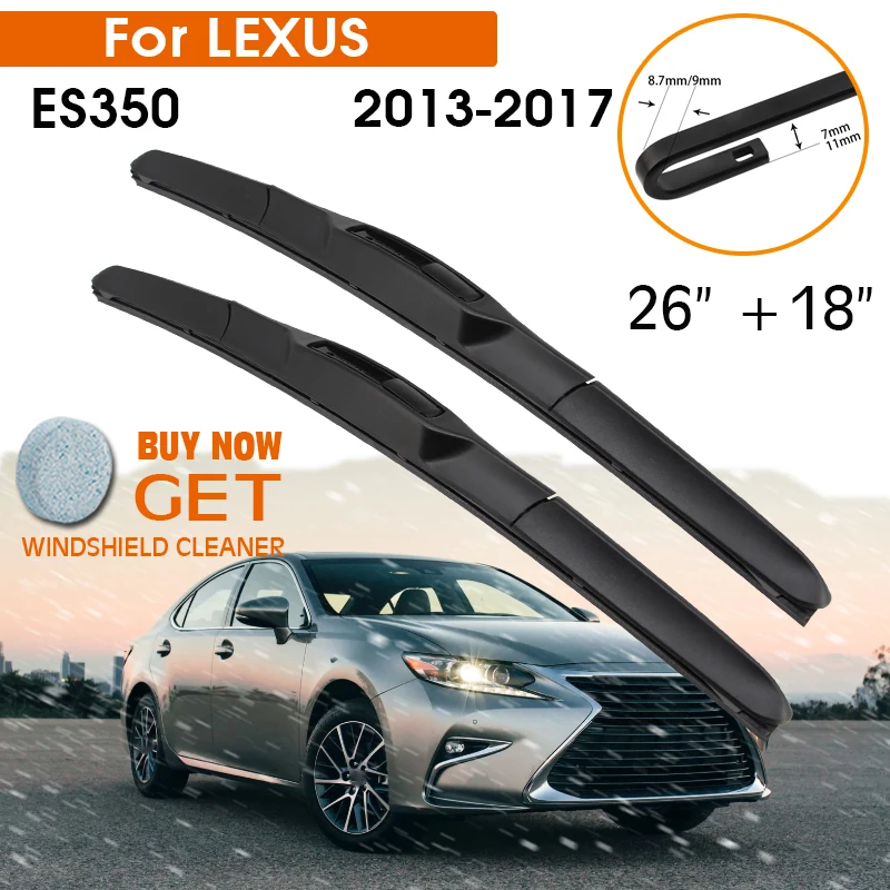 

Автомобильный стеклоочиститель для LEXUS ES350 2013-2017 лобовое стекло резиновый силиконовый запасной передний стеклоочиститель 26 "+ 18" LHD RHD автомо...