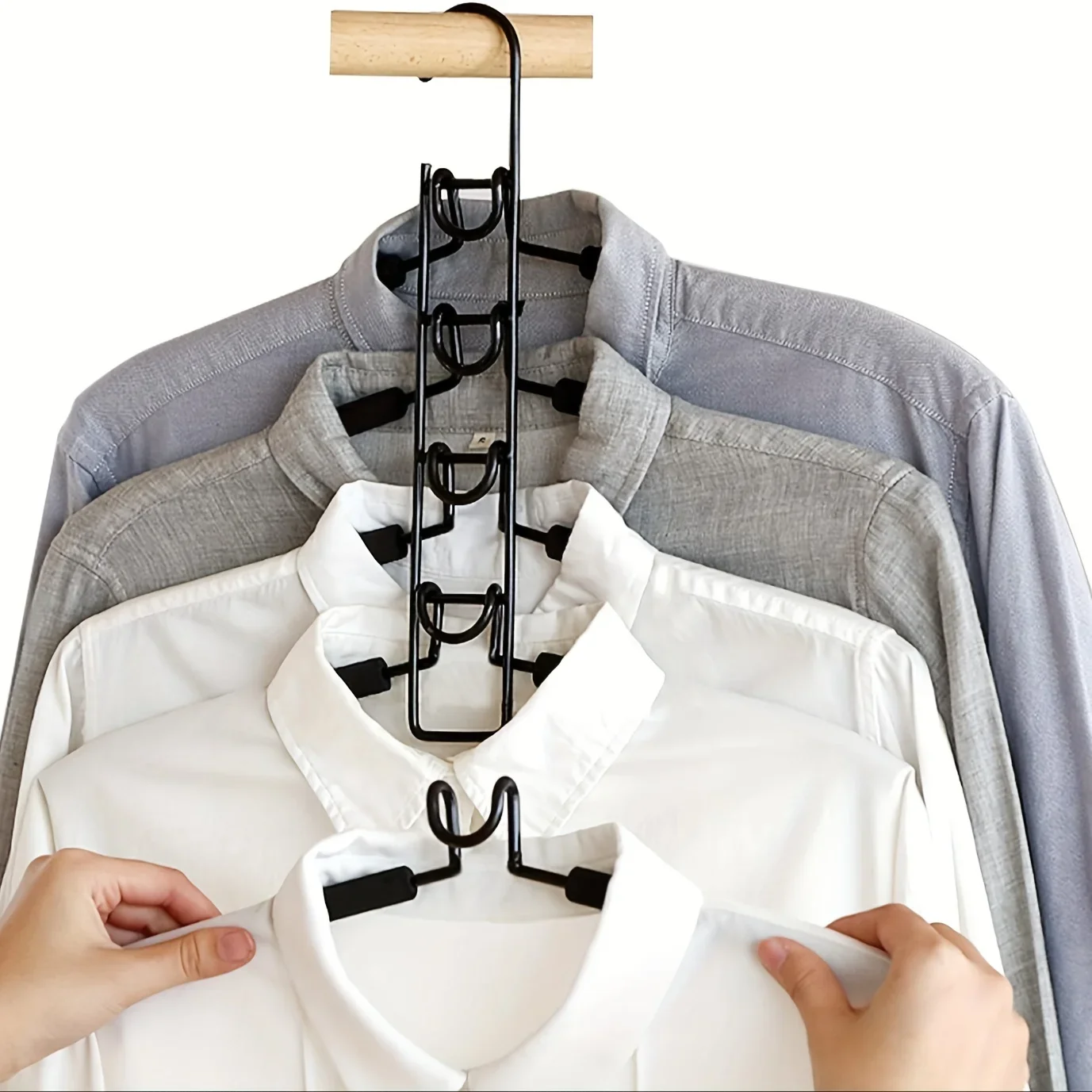 

5-Layer Magic Detachable Clothes Rack - Secure Anti-Slip Design for Suits, Shirts & Sweaters - Space-Saving Wardrobe Organizer f