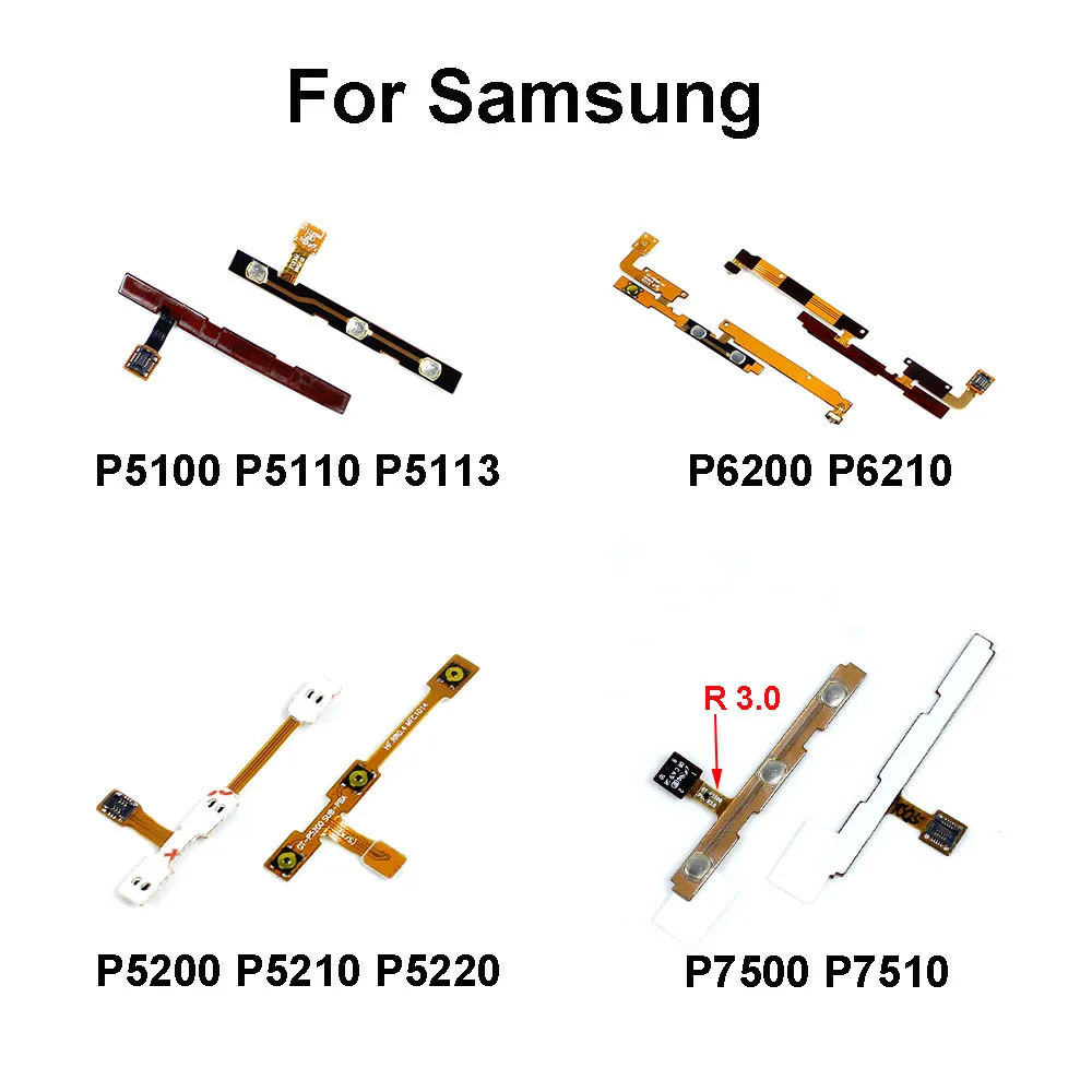 Power Button Switch Volume Button On / Off Flex Cable For Samsung  P5100 P5110 P5113 P5200 P5210 P5220 P6200 P6210 P7500 P7510