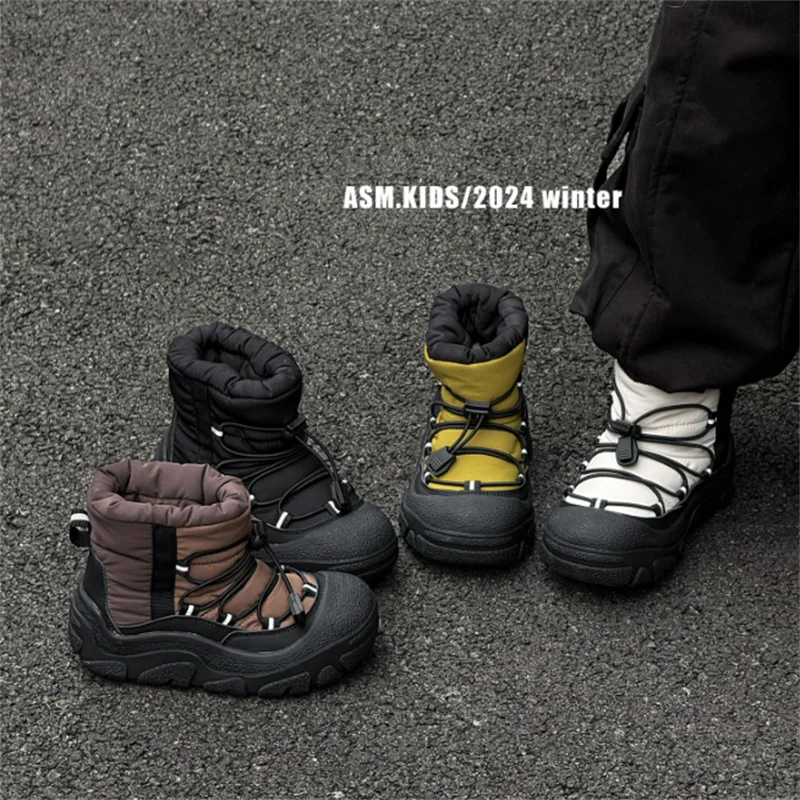 Bottes de neige imperméables et chaudes pour enfants, semelle en caoutchouc, antidérapantes, à la mode, pour filles, EU 26-37, nouvelle collection hiver 2024