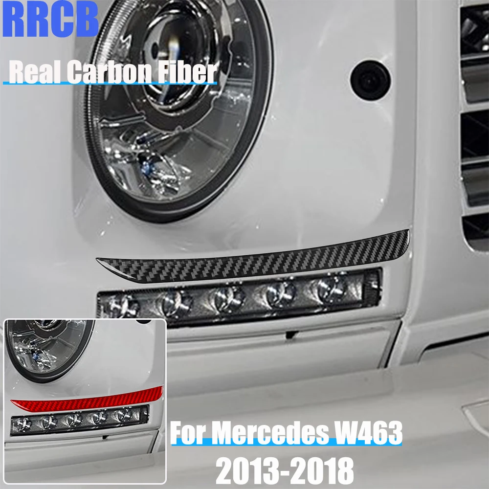 

Настоящее углеродное волокно, автомобильные аксессуары, накладка на фару, мягкая наклейка на крышку для Mercedes Benz G Class W463 G500 G63 G65 G350d 2013-2018