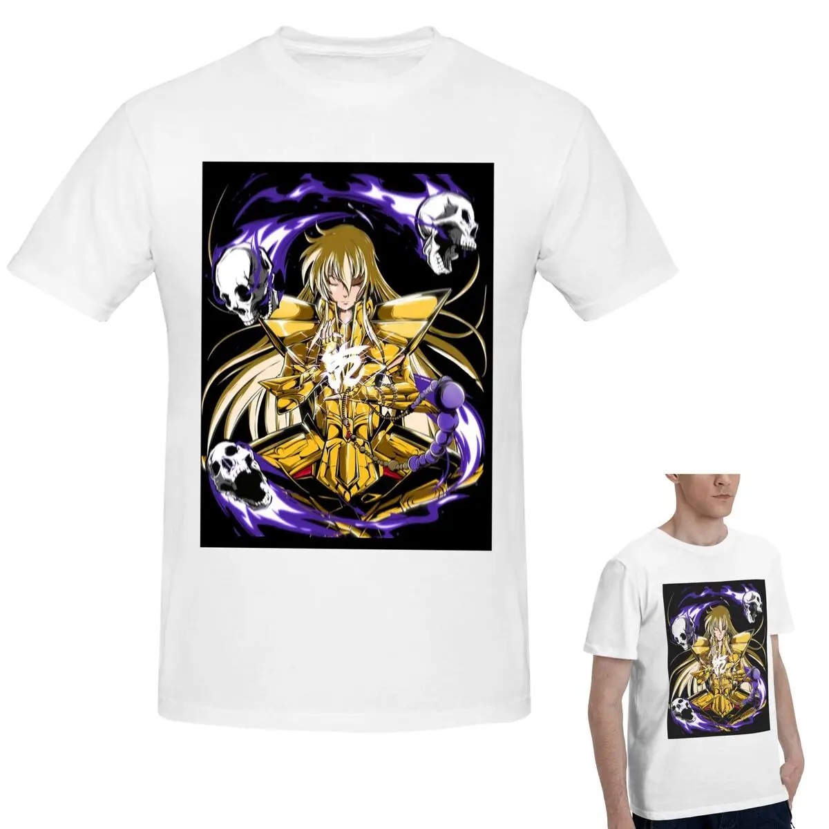 

100% Cotton Knights Of The Zodiac Saint Seiya T-Shirt Men's Fashion Oversized T Shirt Men Round Neck Summer Shirts Tops S-6XL