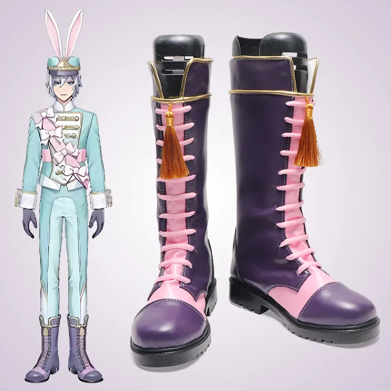 Game Twisted-Wonderland White Rabbit Festival Silver Cosplay Shoes Boots Halloween Carnival Party Christmas Costume Prop