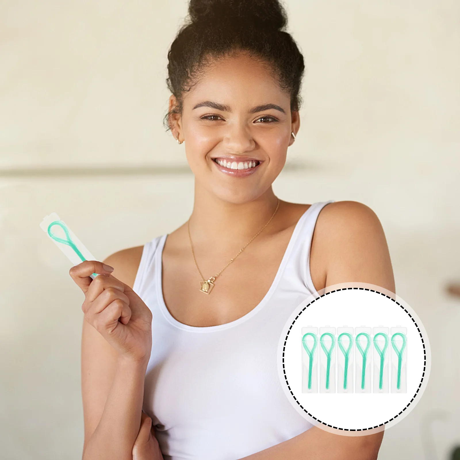 6 Boxes of Nylon Floss Threaders Dental Brace Floss Braces Thread Guide Dental Floss