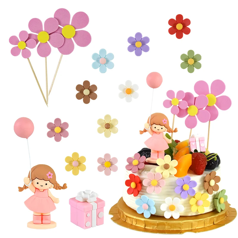 Prinzessin Kuchen Dekorationen Kinder Geburtstag Baby Dusche Party Kuchen Topper Nette Solide Mädchen Geschenk Box Blume Ornament Dekor Für Kuchen