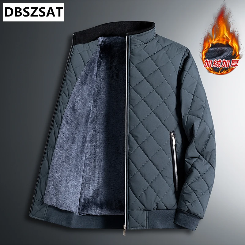 2027 Winter Brand Men's Solid Color Parkas Casual Warm Men's Cross-Border E-commerce Jacket Fashion Parkas Male Coats