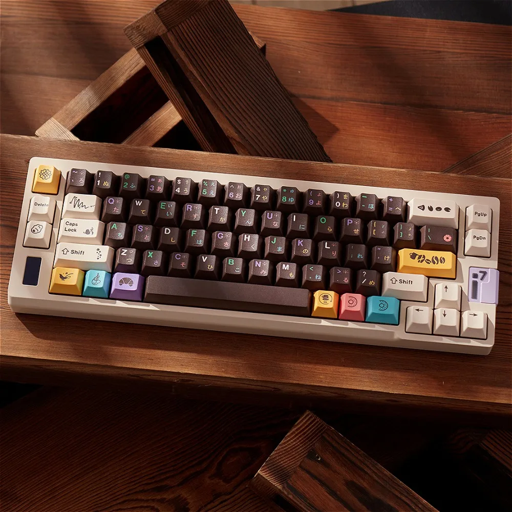 

Afternoon tea large mechanical keyboard keycaps 152 keys PBT five-sided heat sublimation donut cherry original height