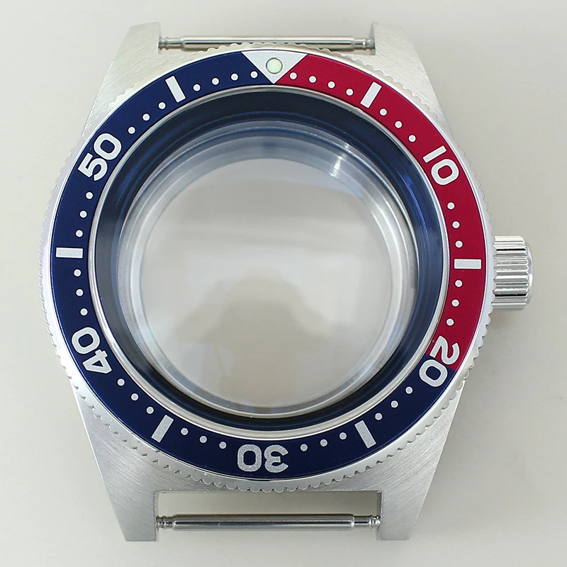 

40mm Silver Case For NH35 NH36 NH38 NH34 Mechanical Automatic Movement AR Domed Sapphire Crystal Mod 62MAS Watch Case NH35 parts