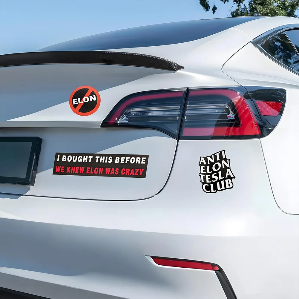 For Tesla Bumper Sticker Waterproof Car Bumper Window Sticker I Bought This Before We Knew Elon Was Crazy! Funny Bumper Sticker