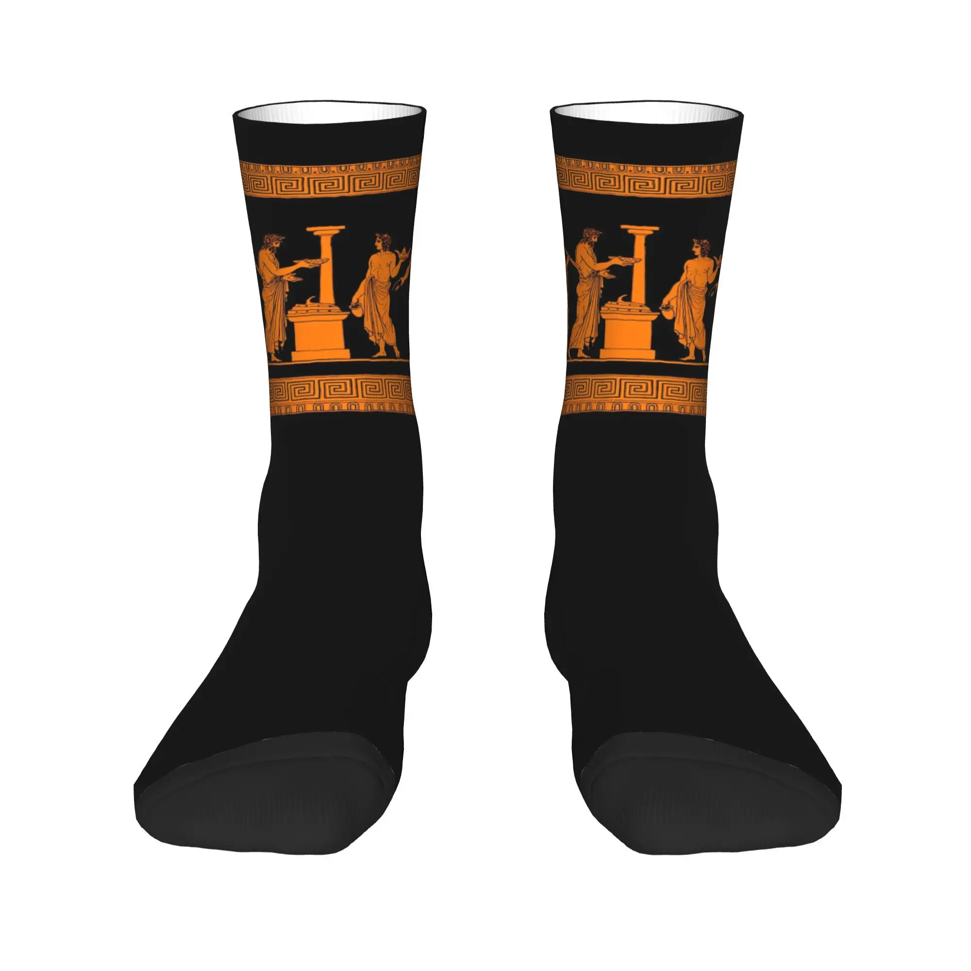 

Red figure Greek vase offering scen Socks Harajuku Stockings All Season Long Socks Accessories for Man Woman Christmas Gifts