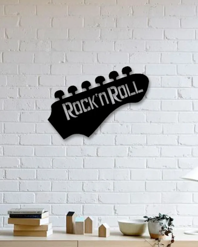 Designed Table Rock Guitar Decorative Metal Wall Decor Black Wall Décor,Living Room, Bedroom, Kitchen, bathroom Interior Decora