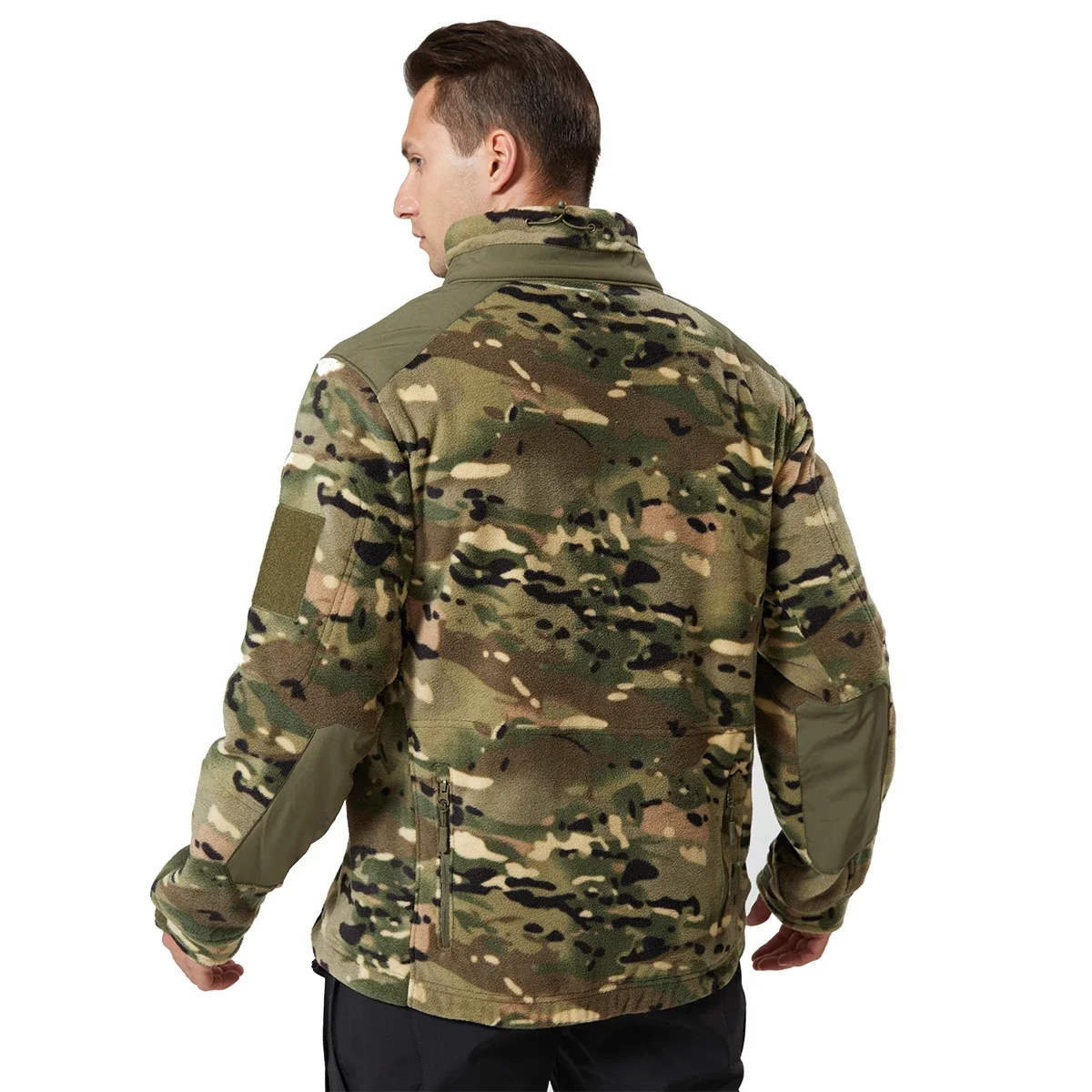 Outdoor-Jacke Airsoft Herren Fleece taktische Kampf jacken Camo Arbeits mäntel weiche warme Outwear Camping Wind jacke – Detail 4