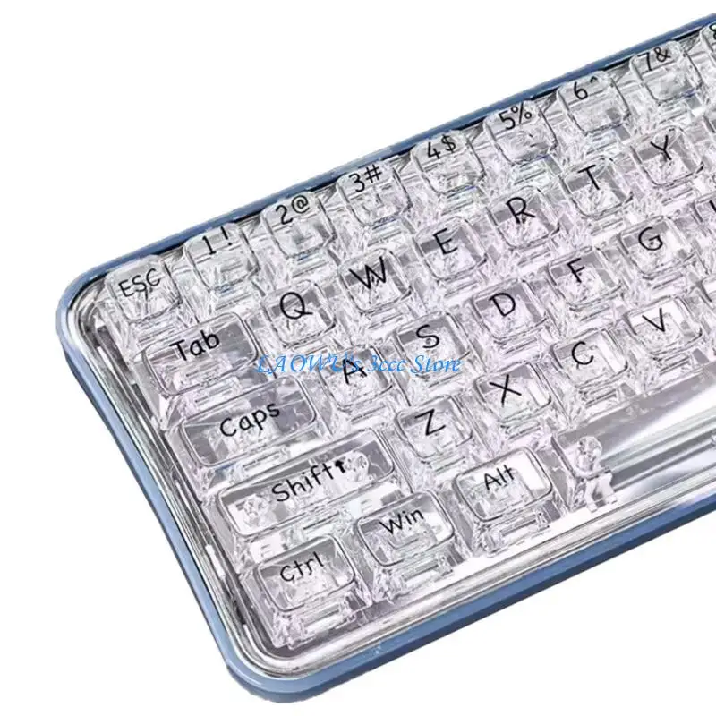

Y8AD 132Key CBSA Profile Keycaps Backlit PC Crystal Keycaps for Mechanical Keyboards