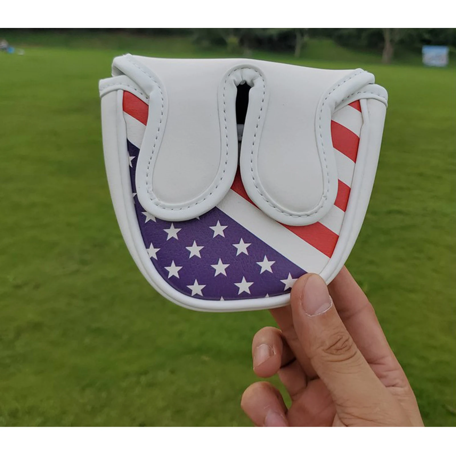 Big Golf Head Covers Center Shaft Putter Cover Mini Putter Headcover Golf Club Protector with Magnetic Closure