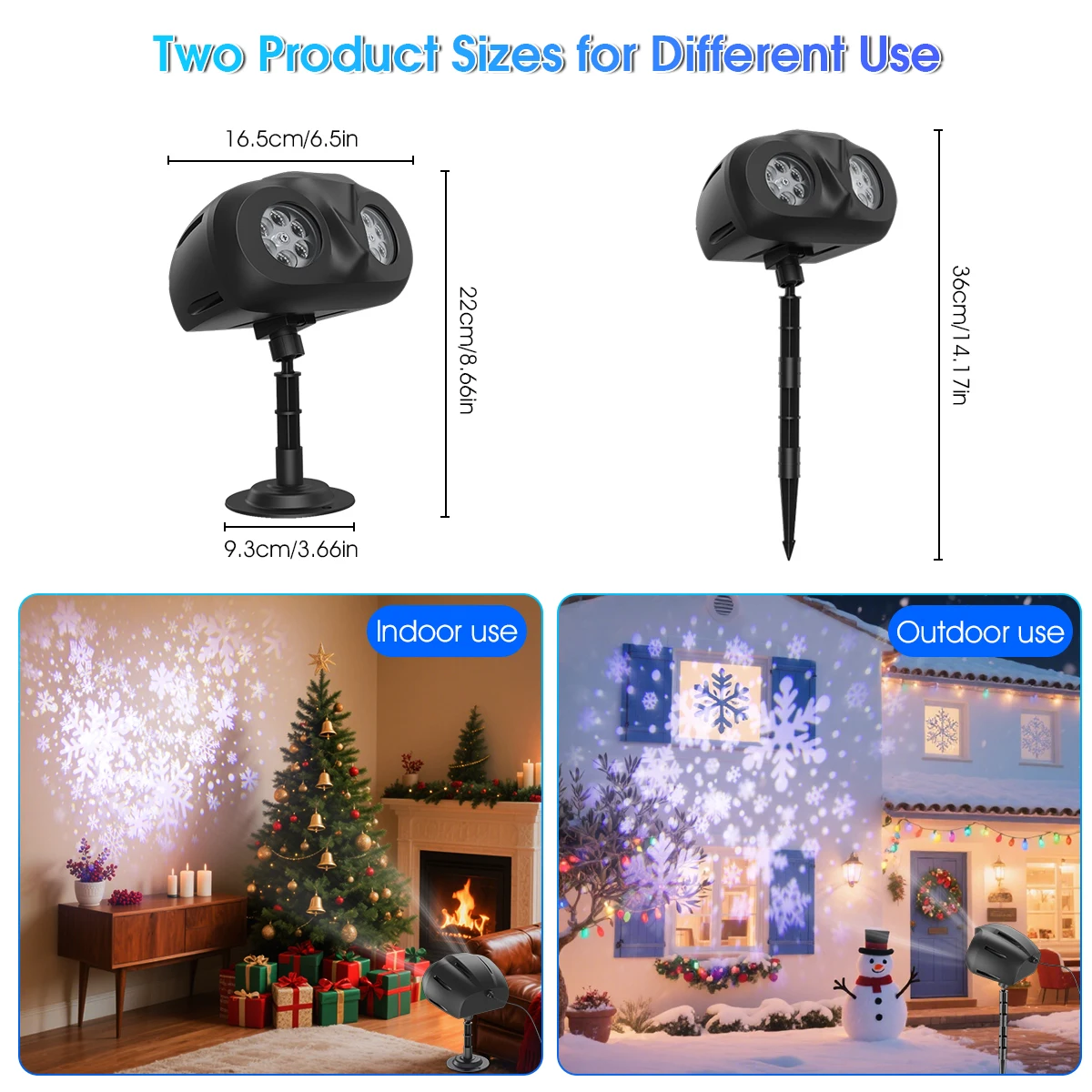 2025 new  Double-head Christmas Snowflake Projector Lights ,Owl Shaped HD Dynamic Snowflake Projector Light for Indoor Patio