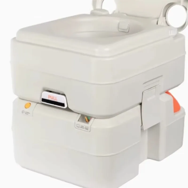 White Portable RV Toilet 20L Anti-slip and Anti-fall Caravan Toilet Double-layer Seal to Isolate Odor Trailer Toilet