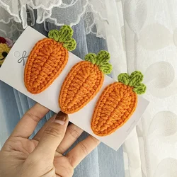 1 pcs Handmade Knitting Cute Fruit Hair Clips Carrot Barrettes Hairpins Kawaii for Girls  Knitted Patterns Headwears