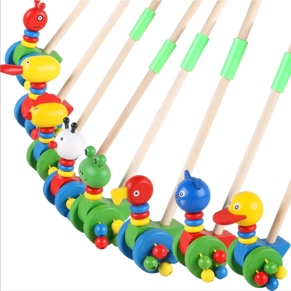 8 Kinds Children Baby Toddler Stroller Baby Walking Single-pole Push Learning To Walk Wooden Toys Baby Walker Toy Wind Up Toys