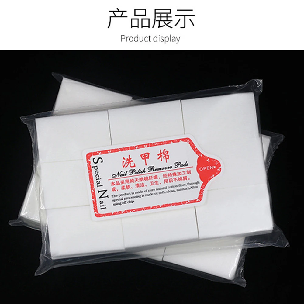 1000pcs Nail Polish Remover Wipes Lint-free Nail Cleaning Pads UV Gel Polish Remover Napkin Non Woven Cotton Pads Manicure Tools