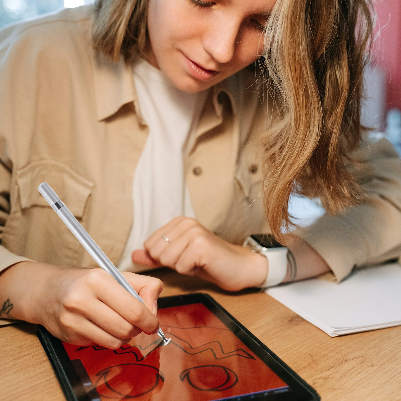 

1 pc Capacitive Stylus Pen High Precision Anti-Scratch Smooth Nonslip Touch Screen Device For Drawing Writing Practical