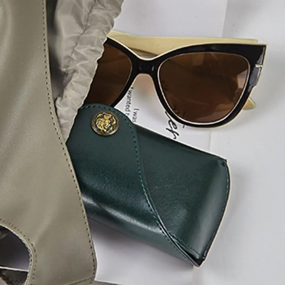 Portable Vintage Sunglasses Case Box Eyeglasses Pouch Lightweight Simple Glasses Case Buckle Design Household Supplies
