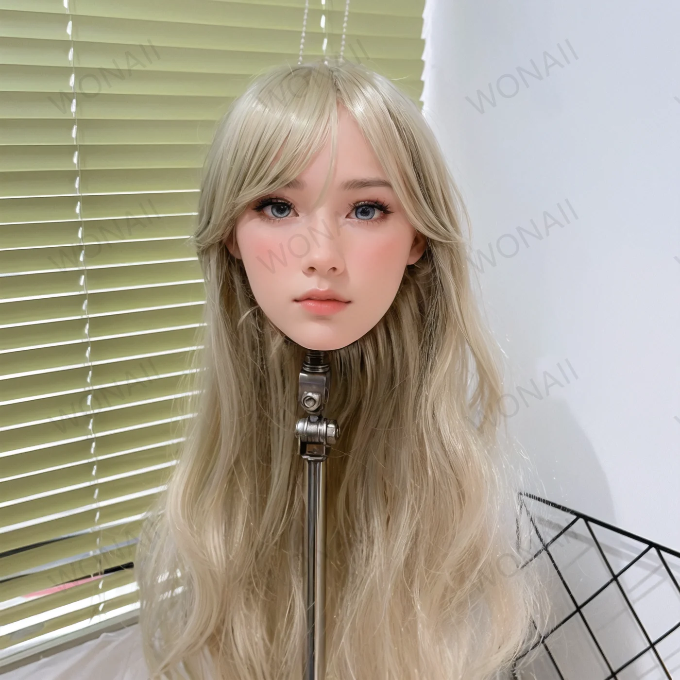 نموذج رأس أنثى رائع للغاية، مادة TPE، ناعم، رأس دمية تجميل بشرية للتدريب على تصفيف الشعر (بدون ملحقات)