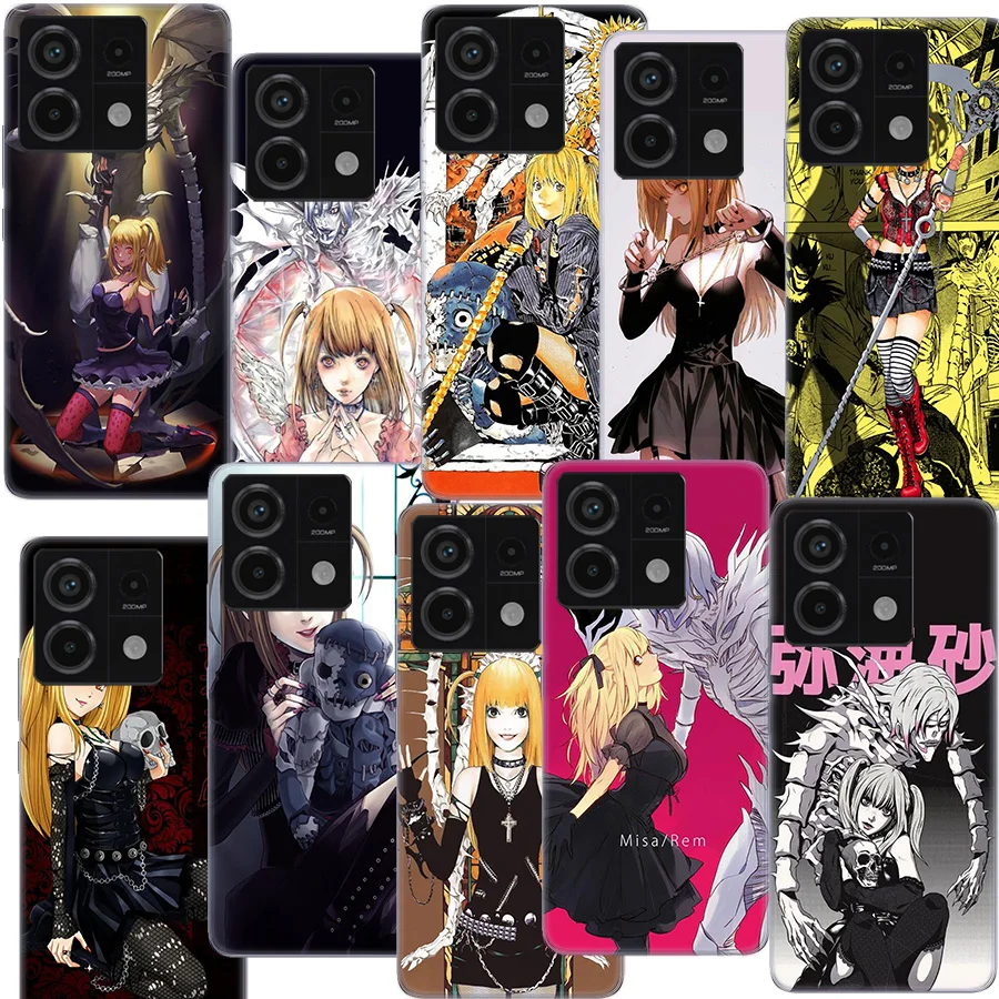 Anime Death note Amane Misa Clear Phone Case For Redmi Note 13 12 Pro+ Plus 5G 12S 12 12C 10 10A 10C 9 9A 9C 9T 8 8A K70 K60 K20