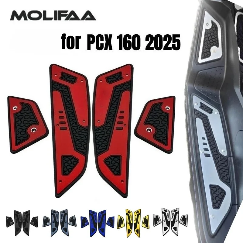 

for Honda PCX 160 2025 Motorcycle CNC Rubber Foot Pedal Anti-skid Pad Protection Cover Footpads Anti-Collision Accessories