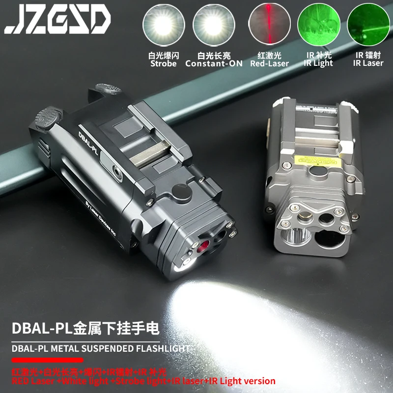 Tactical CNC DBAL-PL Red Laser Pointer IR Fill Flashlight IR Visible Laser Hanging Strobe Weapon Light Fit 20MM Picatinny Rail