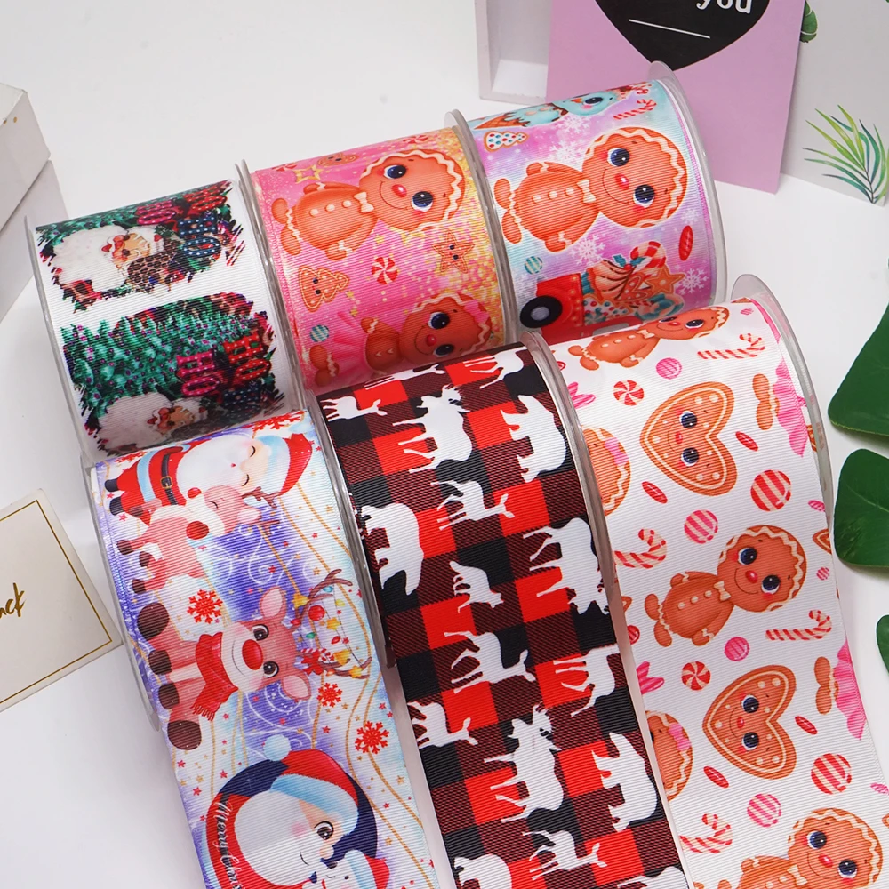 Tự Làm Hoạt Hình Giáng Sinh In Hình Grosgrain Nơ Cho Thủ Công Cung Cấp Phụ Kiện May Vá 5 Thước, Phẳng Nhựa 10 Miếng. 51171