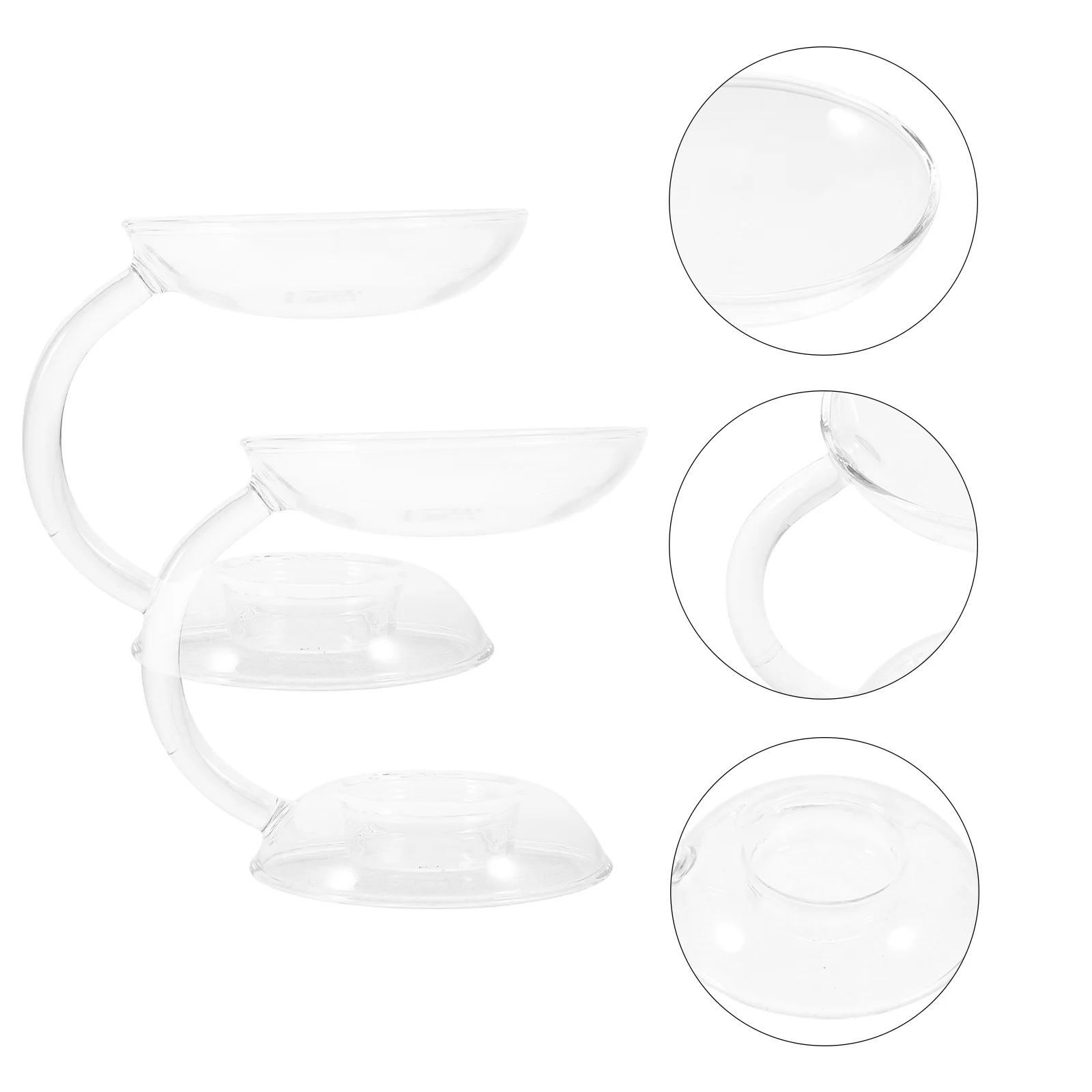 

2Pcs Glass Holder Stylish Essential Oil Burner Bedroom Living Room Decor Tea Light Holder Essential Oil