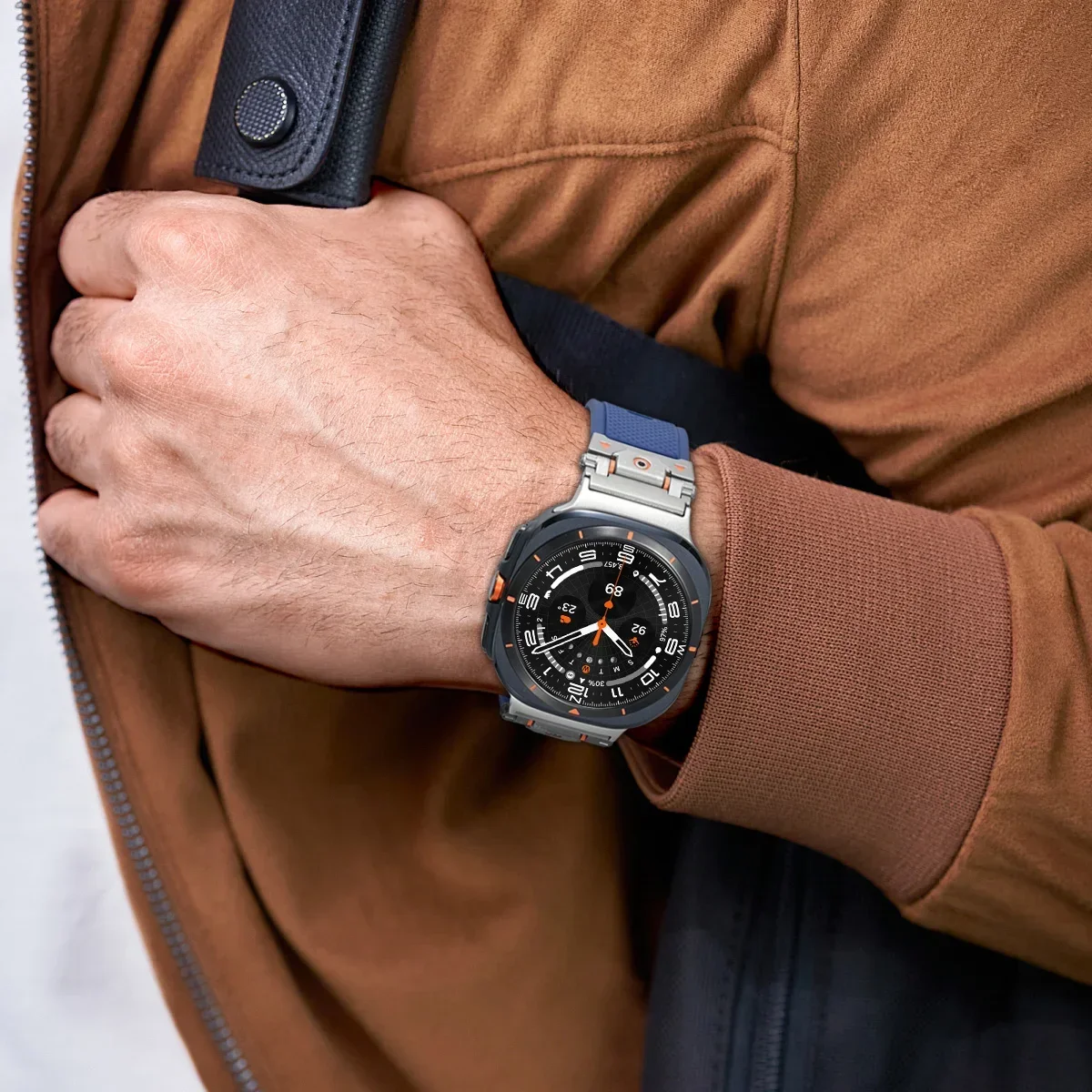 Luxuriöses weiches Silikonarmband für Samsung Galaxy Watch Ultra 47 mm, keine Lücken, Armband für GALAXY WATCH 47 mm, Metalladapter Correa