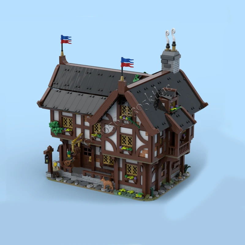 3992 قطعة MOC القرون الوسطى رائعة نزل وحدات نموذج اللبنات مجموعات التعليم الجمعية الطوب لعبة الأطفال مهرجان الهدايا #6