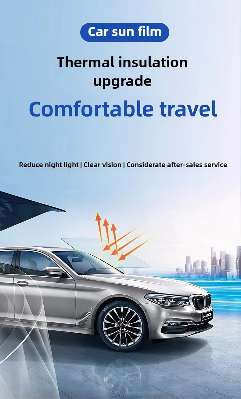 Magnetron Sputtering Front Windshield Film, Car Window Film, High Heat Insulation and Sun protection Glass Film
