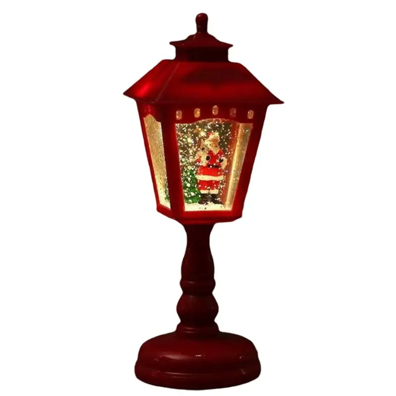HRBAJ-2X Christmas Decorations Crystal Luminous Night Light Christmas Ornaments Table Lamp Christmas Home Decoration Red