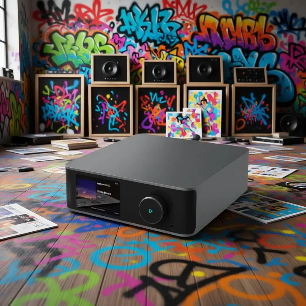 

3.5 Touchscreen Music Streamer with HDMI ARC, Optical Input/Output, Compatible with Cast & Alexa, Supports Spotify, Tidal, and M