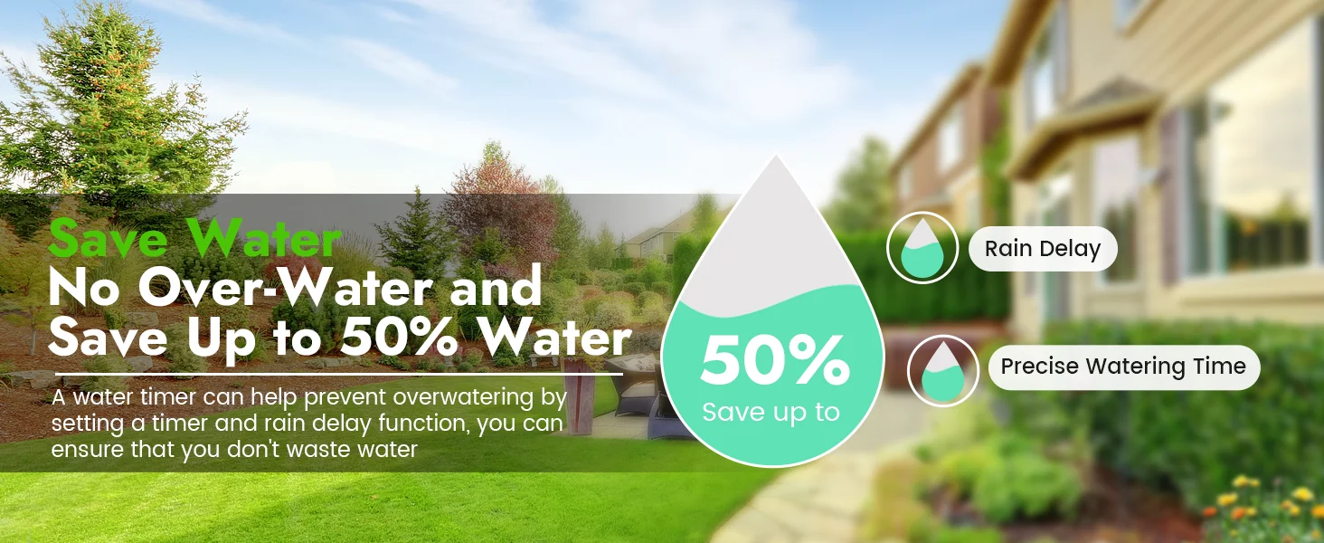Dual Outlets Smart Irrigation Bewässerungssystem Automatischer Wassertimer Sprinkler Wasserhahn Schlauch Programmierer für Garten im Freien – Detail 5