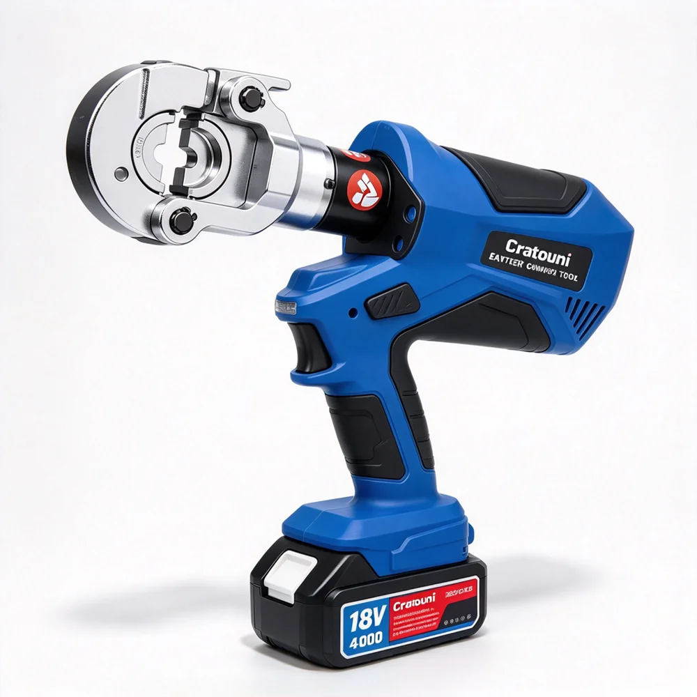 EZ-300EZ‑400 Electric Hydraulic Cable Crimper 120KN Battery Powered Hydraulic Crimping Plier 16‑400mm² Cu/Al Terminal Crimp Tool