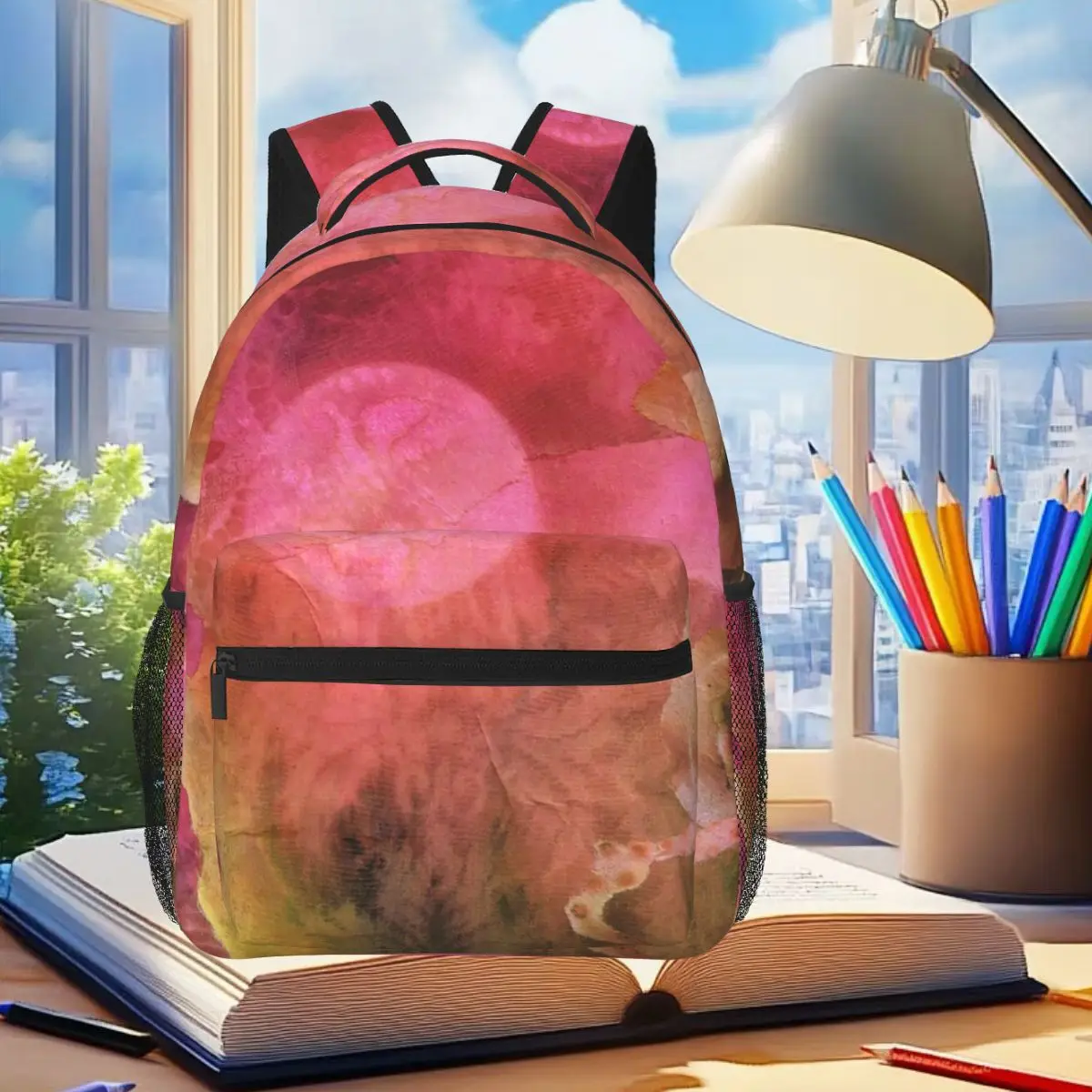 

Pink Pulsar And Nebula Solar Print Space Collage Student Backpack School Bag Travel Daypack for Boys Girls Bookbag Shoulder Bags