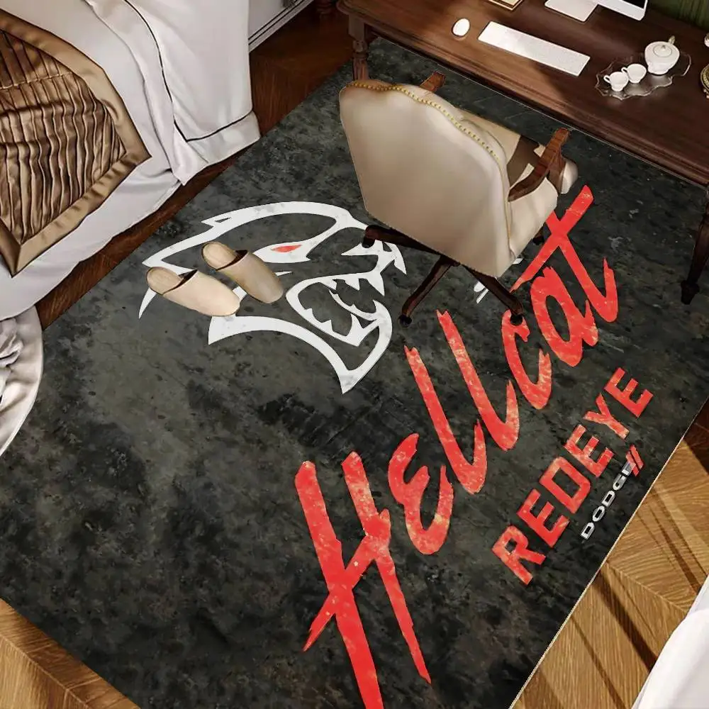 SRT Hellcat Demon Dodge Challenger Car Racing Floor Mat INS Style Soft Bedroom Floor House Room Mat Anti-skid Bedside Area Rugs