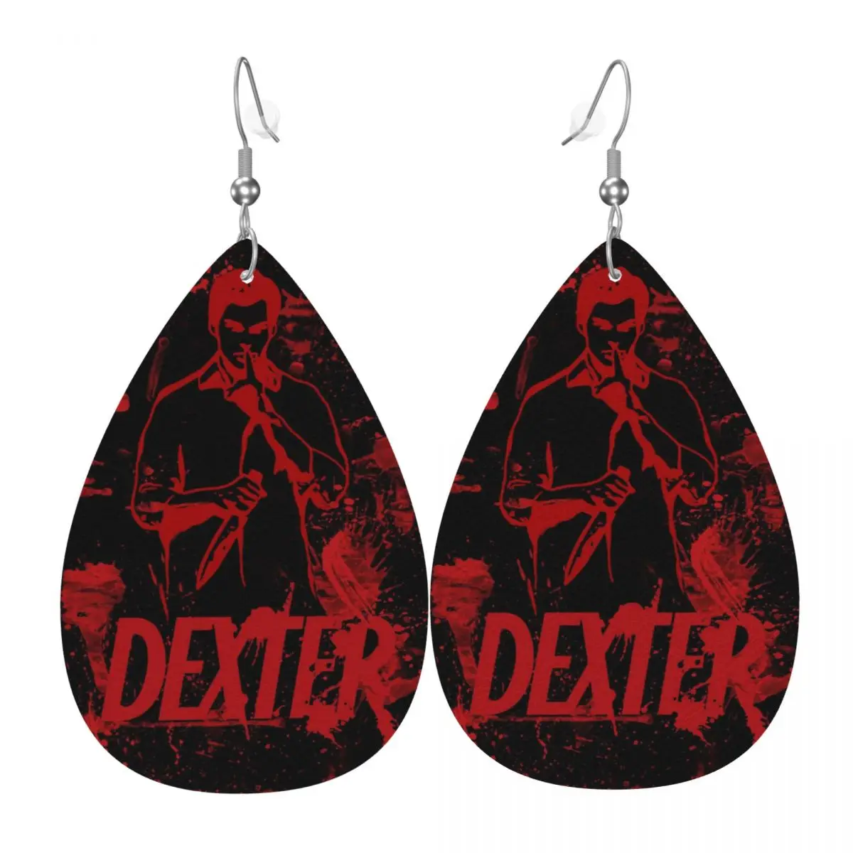 

Висячие серьги на заказ, кожаные серьги-капли Dexter Morgan, серьги из ПВХ из фильма для подарков, изящные ювелирные изделия