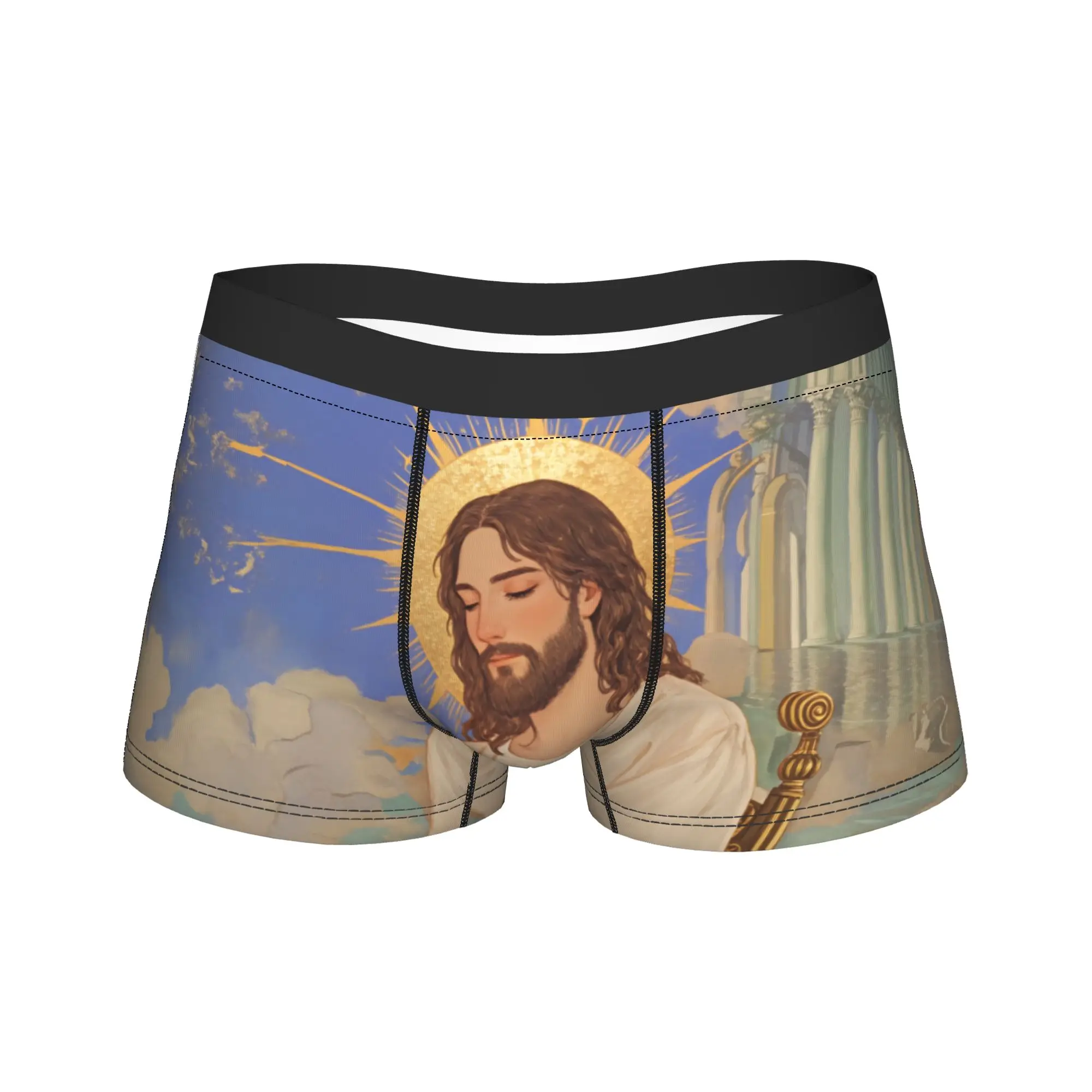 

Happy Easter Jesus Cross Trunk 3D Pouch Underwear High Quality Design Boxer Brief Funny Men's Underpants Plus Size 2XL