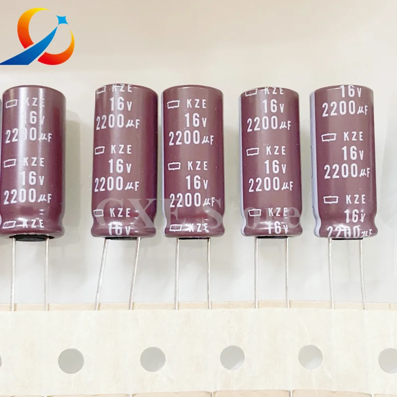 10PCS ZE 16V2200UF Volume 10X25MM NCC Electrolytic Capacitors EKZE160ETD222MJ25S 2200UF 16V NEW