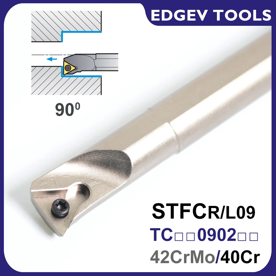 

90 Deg S08K S10K S12M STFCR09 STFCL09 CNC Lathe Cutter TCMT 090202 090204 TCMT090204 Carbide Insert Internal Turning Tool Holder