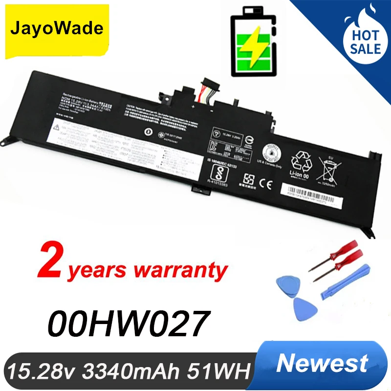 

Factory 15.2V 51Wh 01AV434 01AV433 01AV432 00HW027 Laptop Battery For Lenovo ThinkPad Yoga 370 X380 260 SB10K97591 SB10K97590