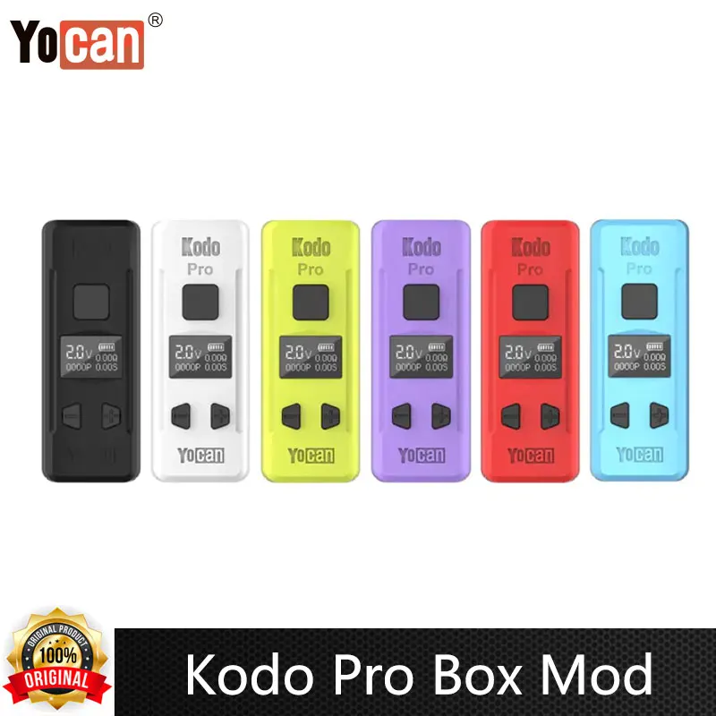 Oryginalny Yocan Kodo Pro Box Mod Vape Battery Pen 510 Thread 400mAh 10s Preheat OLED Screen Fit 510 Carts Electronic Cigarette