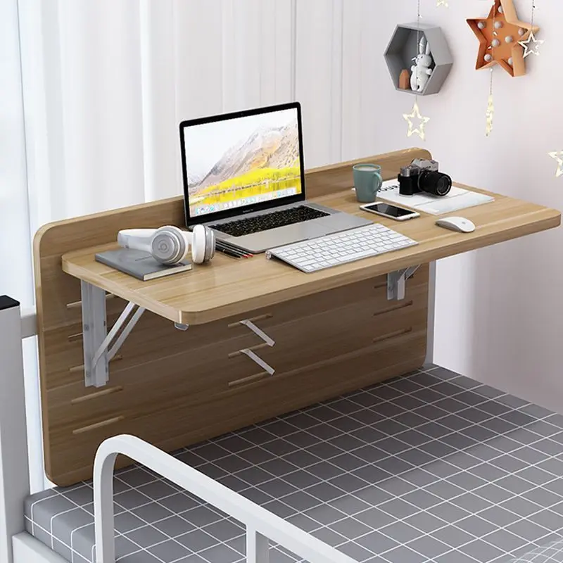 Space Saving Suspended Bed with Folding Study Table And Dormitory Lazy Storage Shelf Bunk Bed Edge